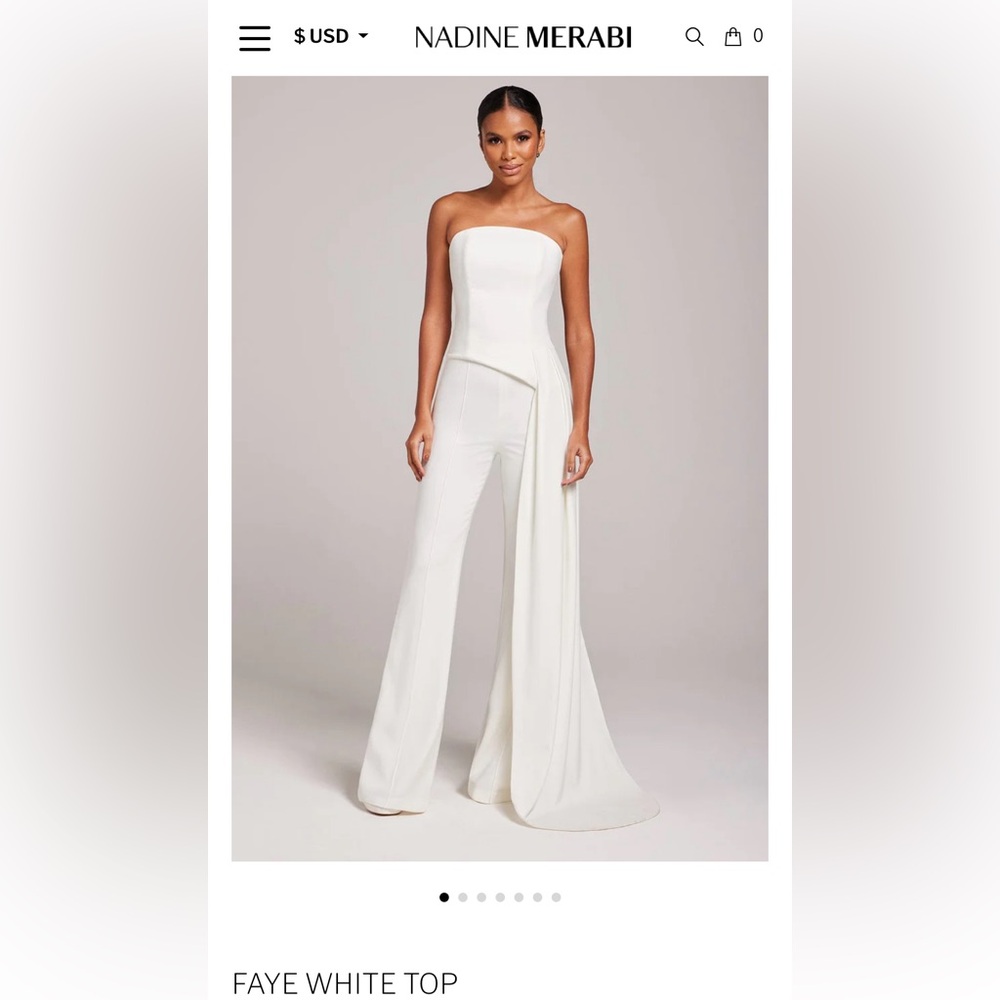 Women’s Nadine Merabi Faye White Top & Charlotte White Pants Size Medium